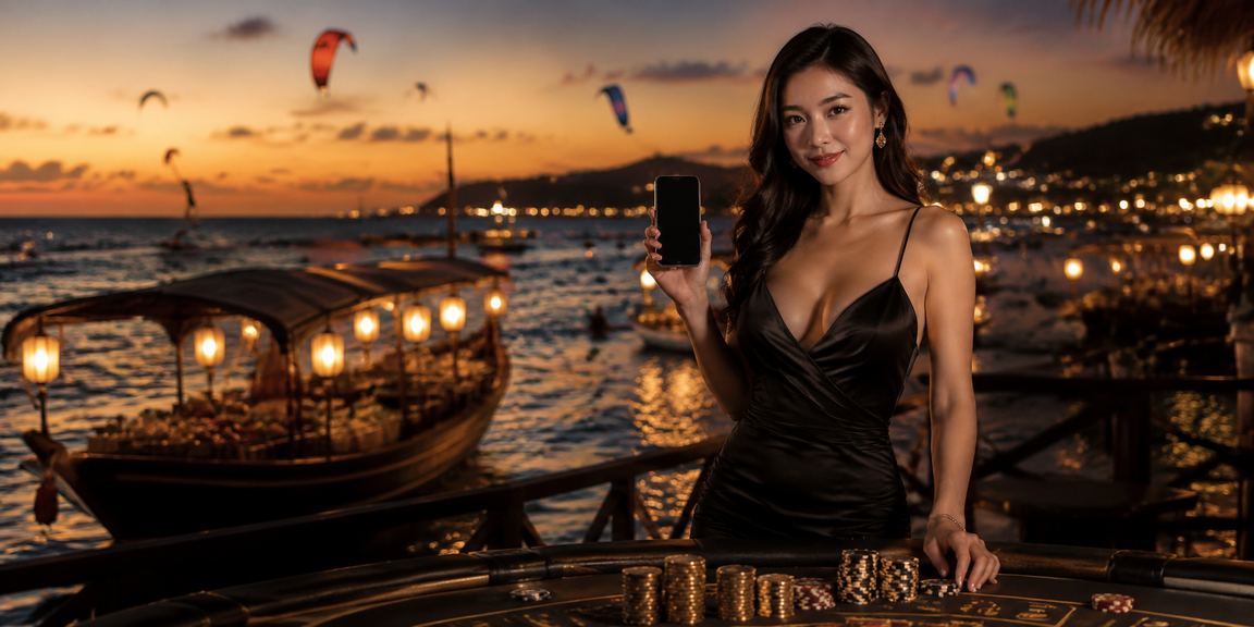 Người dùng tại Mũi Né dùng điện thoại thực hiện giao dịch tài chính tại lễ hội địa phương